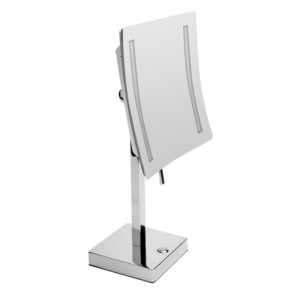 Alfi Brand Polished Chrome Tabletop Sqr 8" 5x Magnifying Cosmetic Mirror W/ Light ABM8FLED-PC - main